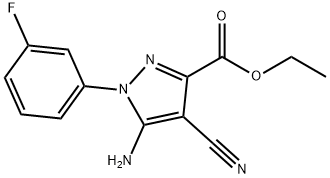 Ethyl5-amino-4-cyano-1-(3-fluorophenyl)pyrazole-3-carboxylate 구조식 이미지