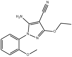 Ethyl5-amino-4-cyano-1-(2-methoxyphenyl)pyrazole-3-carboxylate Structure