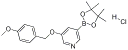3-(4-Methoxybenzyloxy)-5-(4,4,5,5-tetramethyl-1,3,2-dioxaborolan-2-yl)pyridinehydrochloride 구조식 이미지