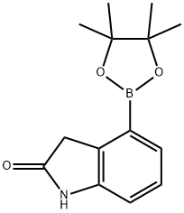 4-(4,4,5,5-Tetramethyl-1,3,2-dioxaborolan-2-yl)indolin-2-one 구조식 이미지