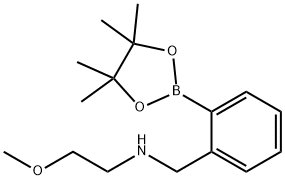 2-Methoxy-N-(2-(4,4,5,5-tetramethyl-1,3,2-dioxaborolan-2-yl)benzyl)ethanamine 구조식 이미지