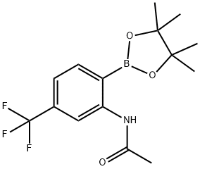 N-[2-(4,4,5,5-Tetramethyl-1,3,2-dioxaborolan-2-yl)-5-(trifluoromethyl)phenyl]acetamide Structure