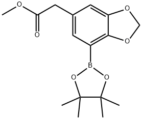 2-(7-(4,4,5,5-tetramethyl-1,3,2-dioxaborolan-2-yl)-benzo[d][1,3]dioxol-5-yl)acetate 구조식 이미지