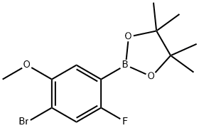 2-(4-Bromo-2-fluoro-5-methoxyphenyl)-4,4,5,5-tetramethyl-1,3,2-dioxaborolane 구조식 이미지