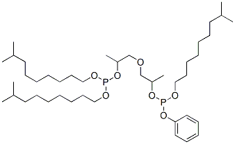 아인산,2-[2-[[비스(이소데실옥시)포스피노]옥시]프로폭시]-1-메틸에틸이소데실페닐에스테르 구조식 이미지
