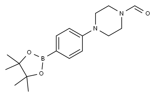 4-(4-(4,4,5,5-Tetramethyl-1,3,2-dioxaborolan-2-yl)-phenyl)piperazine-1-carbaldehyde Structure