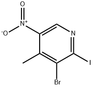 3-bromo-2-iodo-4-methyl-5-nitropyridine Structure