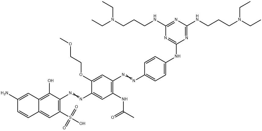 3-(5-acetylamino-4-(4-[4,6-bis(3-diethylaminopropylamino)-1,3,5-triazin-2-ylamino]phenylazo)-2-(2-methoxyethoxy)phenylazo)-6-amino-4-hydroxy-2-naphthalenesulfonic acid Structure