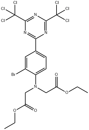 Diethyl N-[2-bromo-4-[4,6-bis(trichloromethyl)-1,3,5-triazin-2-yl]phenyl]iminodiacetate Structure