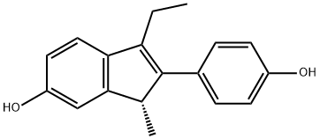 (3R)-1-ethyl-2-(4-hydroxyphenyl)-3-methyl-3H-inden-5-ol 구조식 이미지