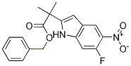 1H-Indole-2-acetic acid, 6-fluoro-alpha,alpha-diMethyl-5-nitro-, phenylMethyl ester Structure