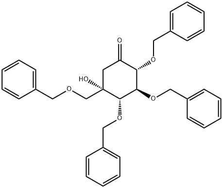 (2R,3S,4S,5S)-5-Hydroxy-2,3,4-tris(phenylmethoxy)-5-[(phenylmethoxy)methyl]-cyclohexanone 구조식 이미지