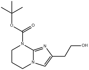 IMidazo[1,2-a]pyriMidine-8(5H)-carboxylic acid, 6,7-dihydro-2-(2-hydroxyethyl)-, 1,1-diMethylethyl ester Structure