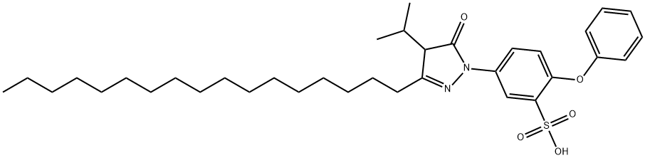 1-(4-PHENOXY-3-SULFOPHENYL)-3-HEPTADECYL-4-ISOPROPYL-2-PYRAZOLIN-5-ONE 구조식 이미지