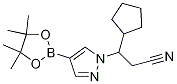 3-Cyclopentyl-3-[4-(4,4,5,5-tetramethyl-1,3,2-dioxaborolan-2-yl)-1H-pyrazol-1-yl]propanenitrile 구조식 이미지