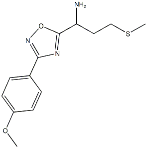 1-(3-(4-Methoxyphenyl)-1,2,4-oxadiazol-5-yl)-3-(methylthio)propan-1-amine 구조식 이미지