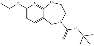 피리도[3,2-f]-1,4-옥사제핀-4(5H)-카르복실산,8-에톡시-2,3-디히드로-,1,1-디메틸에틸에스테르 구조식 이미지