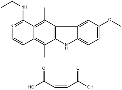 5,11-Dimethyl-N-ethyl-9-methoxy-6H-pyrido(4,3-b)carbazol-1-amine malea te 구조식 이미지
