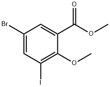 Methyl 5-bromo-3-iodo-2-methoxybenzenecarboxylate Structure