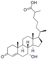 Cholest-4-en-26-oic acid, 7-hydroxy-3-oxo-, (7alpha)- Structure