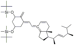 ((1R,3R,E)-5-((E)-2-((1R,3aS,7aR)-1-((2R,5R,E)-5,6-diMethylhept-3-en-2-yl)-7a-Methyldihydro-1H-inden-4(2H,5H,6H,7H,7aH)-ylidene)ethylidene)-4-Methylenecyclohexane-1,3-diyl)bis(oxy)bis(tert-butyldiMethylsilane) Structure