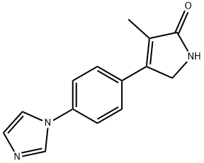 1,5-dihydro-4-(4-(1H-imidazol-1-yl)phenyl)-3-methyl-2H-pyrrol-2-one 구조식 이미지