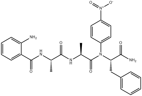 N-안트라닐로일-알라닐-알라닐-페닐알라닐-4-니트로아닐리드 구조식 이미지