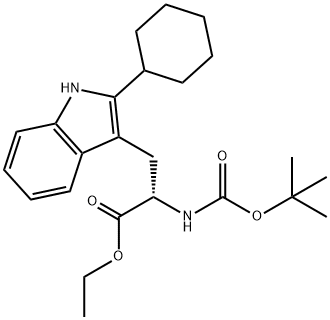 N-(TERT-BUTOXYCARBONYL)-2-CYCLOHEXYL TRYPTOPHAN ETHYL ESTER Structure