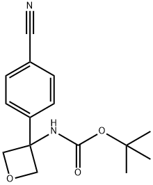 tert-Butyl (3-(4-cyanophenyl)oxetan-3-yl)carbamate Structure