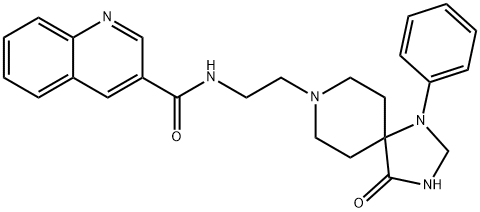 N[2-(4-Oxo-1-phenyl-1,3,8-triazaspiro[4.5]decan-8-yl)ethyl]quinoline-3-carboxamide Hydrochloride 구조식 이미지