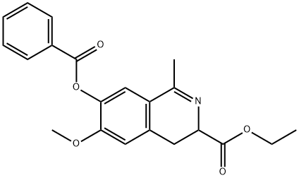 3-Isoquinolinecarboxylic  acid,  7-(benzoyloxy)-3,4-dihydro-6-methoxy-1-methyl-,  ethyl  ester Structure