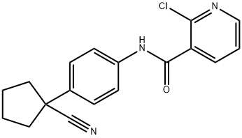 3-피리딘카르복사미드,2-클로로-N-[4-(1-시아노사이클로펜틸)페닐] 구조식 이미지