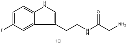 2-amino-N-[2-(5-fluoro-1H-indol-3-yl)ethyl]acetamide hydrochloride 구조식 이미지