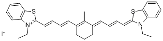 3-ETHYL-2-[(1E,3E)-4-(3-((E,2E)-4-[3-ETHYL-1,3-BENZOTHIAZOL-2(3H)-YLIDENE]-2-BUTENYLIDENE)-2-METHYL-1-CYCLOHEXEN-1-YL)-1,3-BUTADIENYL]-1,3-BENZOTHIAZOL-3-IUM IODIDE Structure