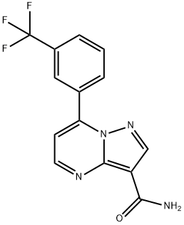 7-[3-(TRIFLUOROMETHYL)PHENYL]PYRAZOLO[1,5-A]PYRIMIDINE-3-CARBOXAMIDE Structure