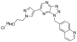 1H-Pyrazole-1-ethanol, 4-[1-(6-quinolinylMethyl)-1H-1,2,3-triazolo[4,5-b]pyrazin-6-yl]-, hydrochloride Structure