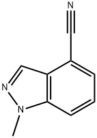 1-메틸-1H-인다졸-4-카보니트릴 구조식 이미지