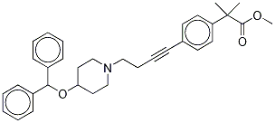 4-[4-[4-(Diphenylmethoxy)-1-piperidinyl]-1-butyne]-α,α-dimethyl-benzeneacetic Acid Methyl Ester Structure