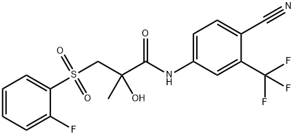 N-[4-Cyano-3-(trifluoromethyl)phenyl]-3-[(2-fluorophenyl)sulfonyl]-2-hydroxy-2-methylpropanamide Structure