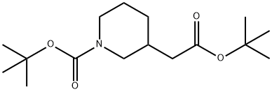tert-부틸3-(2-tert-부톡시-2-옥소에틸)피페리딘-1-카르복실레이트 구조식 이미지