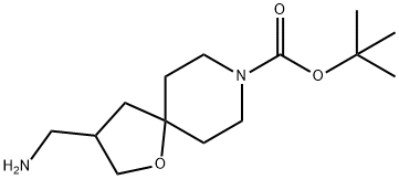 1-Oxa-8-azaspiro[4.5]decane-8-carboxylic acid, 3-(aMinoMethyl)-, 1,1-diMethylethyl ester Structure