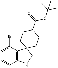 tert-Butyl 4-bromo-1,2-dihydrospiro[indole-3,4'-piperidine]-1'-carboxylate 구조식 이미지