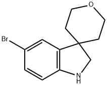 5-Bromo-1,2-dihydrospiro[indole-3,4'-oxane] 구조식 이미지