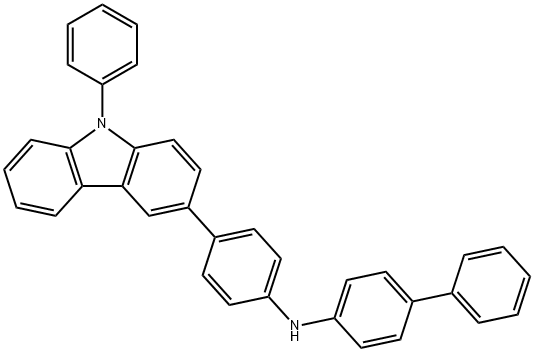 N-(4-(phenyl-9H-carbazol-3-yl)phenyl)biphenyl-4-aMine 구조식 이미지