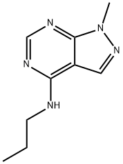 1-Methyl-{N}-propyl-1{H}-pyrazolo[3,4-{d}]pyrimidin-4-amine 구조식 이미지