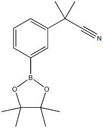 2-Methyl-2-[3-(4,4,5,5-tetramethyl-[1,3,2]dioxaborolan-2-yl)-phenyl]-propionitrile 구조식 이미지