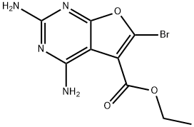 2,4-Diamino-6-bromo-furo[2,3-d]pyrimidine-5-carboxylic acid ethyl ester 구조식 이미지