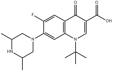 1-tert-Butyl-7-(3,5-dimethyl-piperazin-1-yl)-6-fluoro-4-oxo-1,4-dihydr o-quinoline-3-carboxylic acid 구조식 이미지