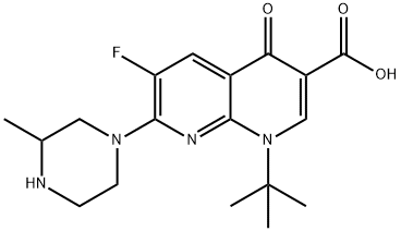 1-tert-Butyl-6-fluoro-7-(-3-methyl-piperazin-1-yl)-4-oxo-1,4-dihydro-[ 1,8]naphthyridine-3-carboxylic acid Structure