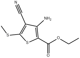 ETHYL 3-AMINO-4-CYANO-5-(METHYLTHIO)THIOPHENE-2-CARBOXYLATE 구조식 이미지